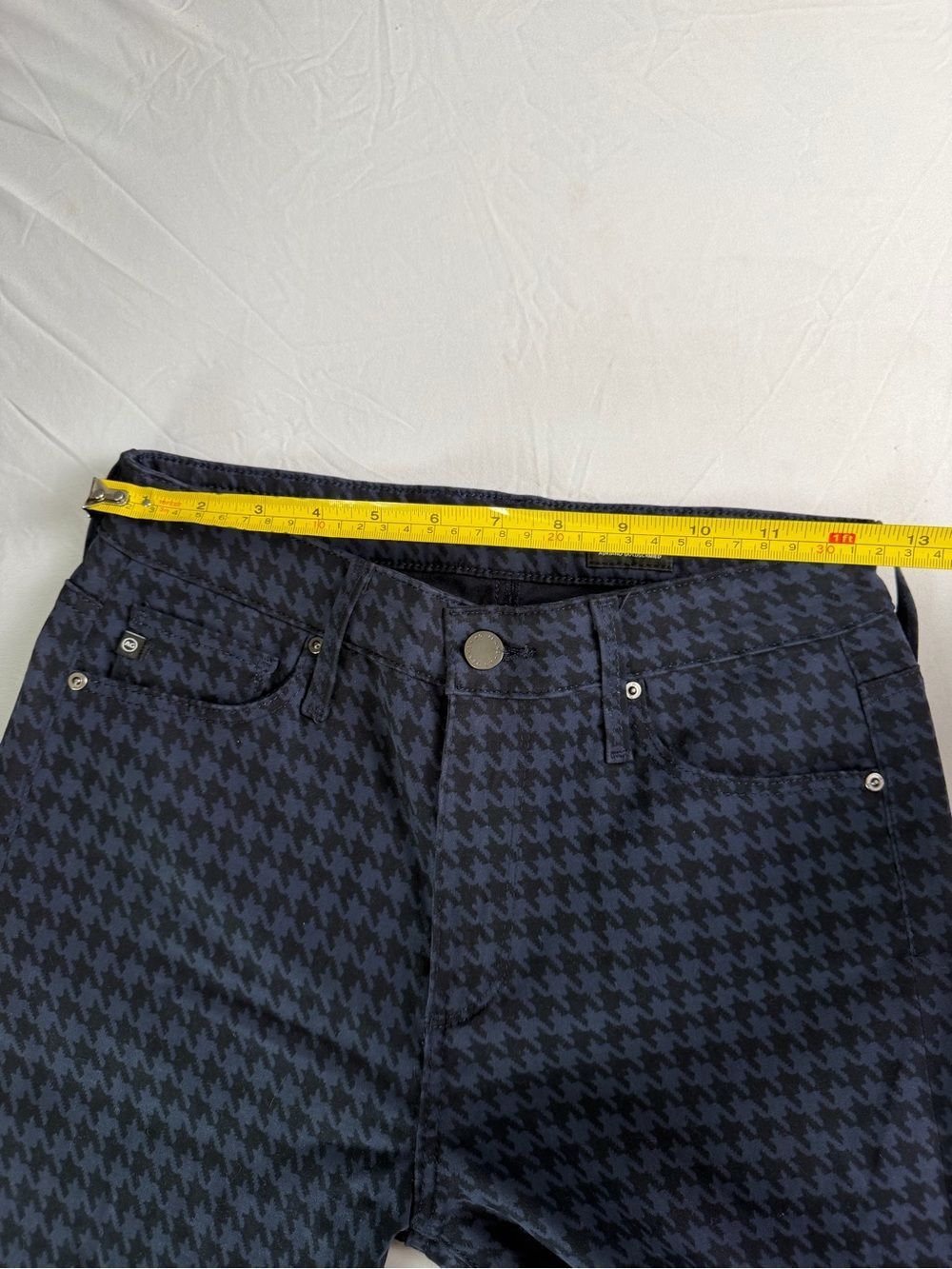 AG Adriano Goldschmied Farrah skinny pants jeans houndstooth navy 27 - Picture 5 of 9